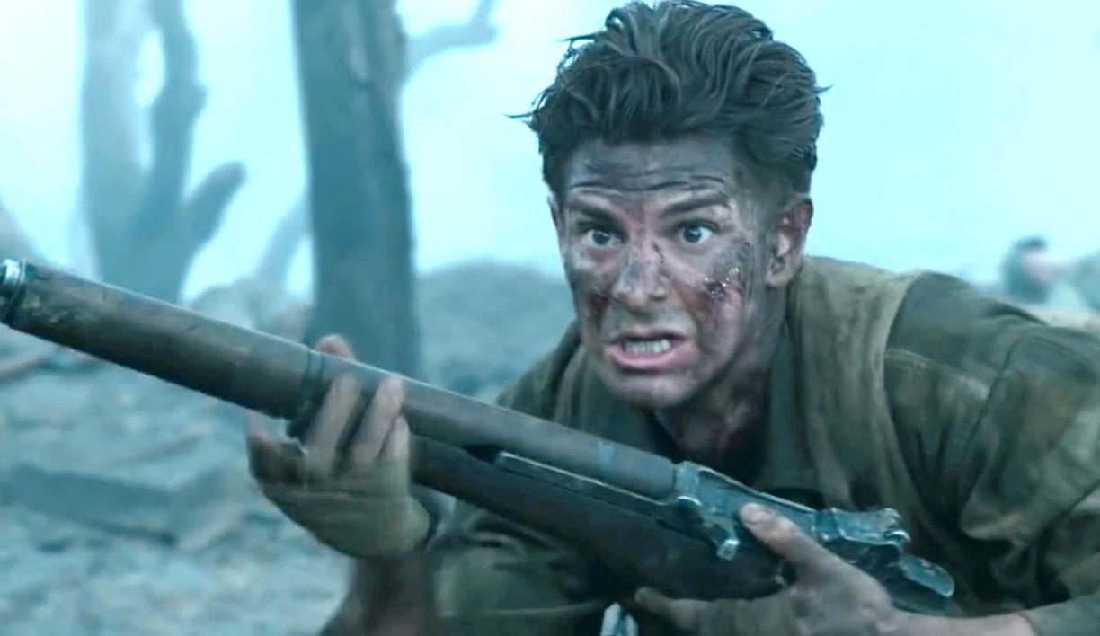 Andrew Garfield som vapenvägrare i ”Hacksaw ridge”.