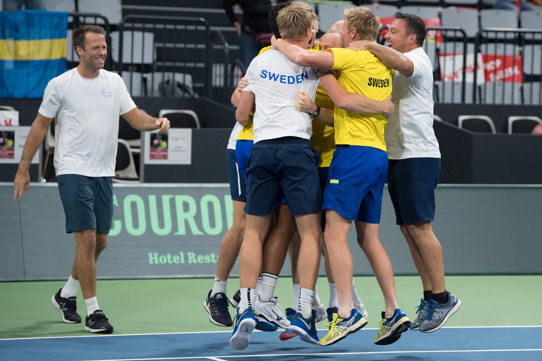 Sverige skrällde och vann över Schweiz i David Cup.