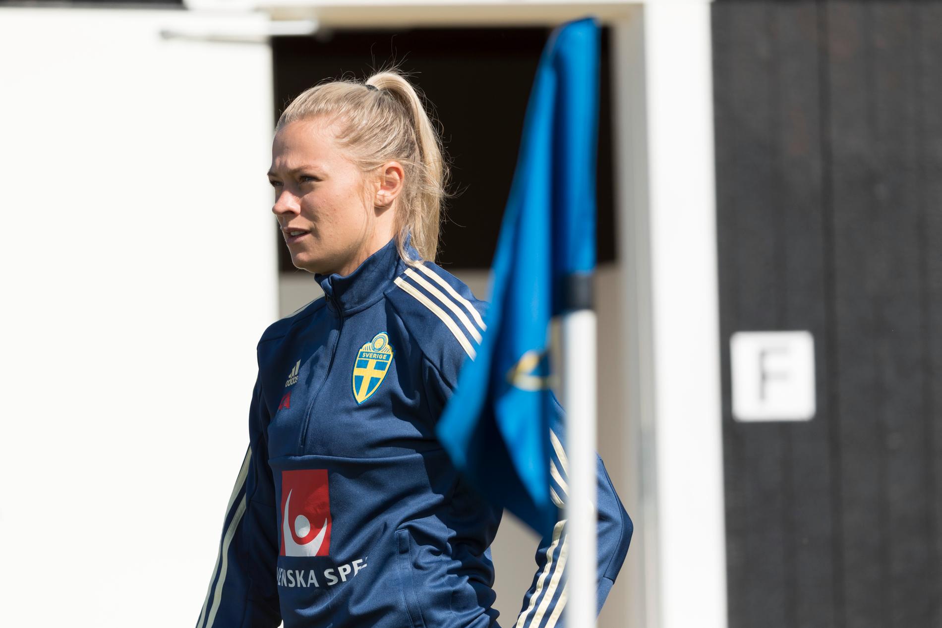 Fridolina Rolfö har tränat på egen hand under under landslagslägret i Båstad.