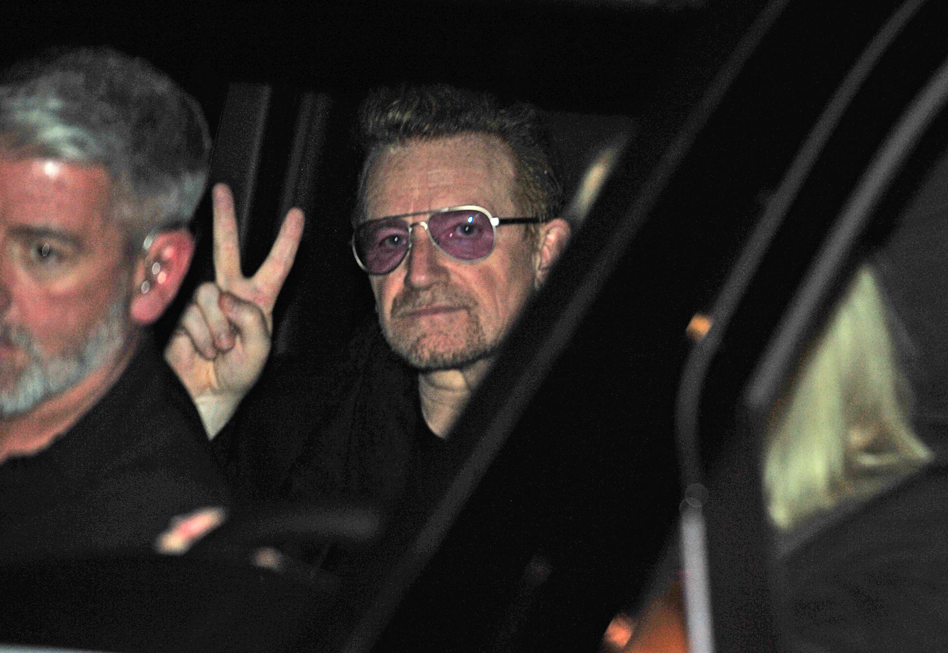 U2 lämnar Globen efter måndagens spelning