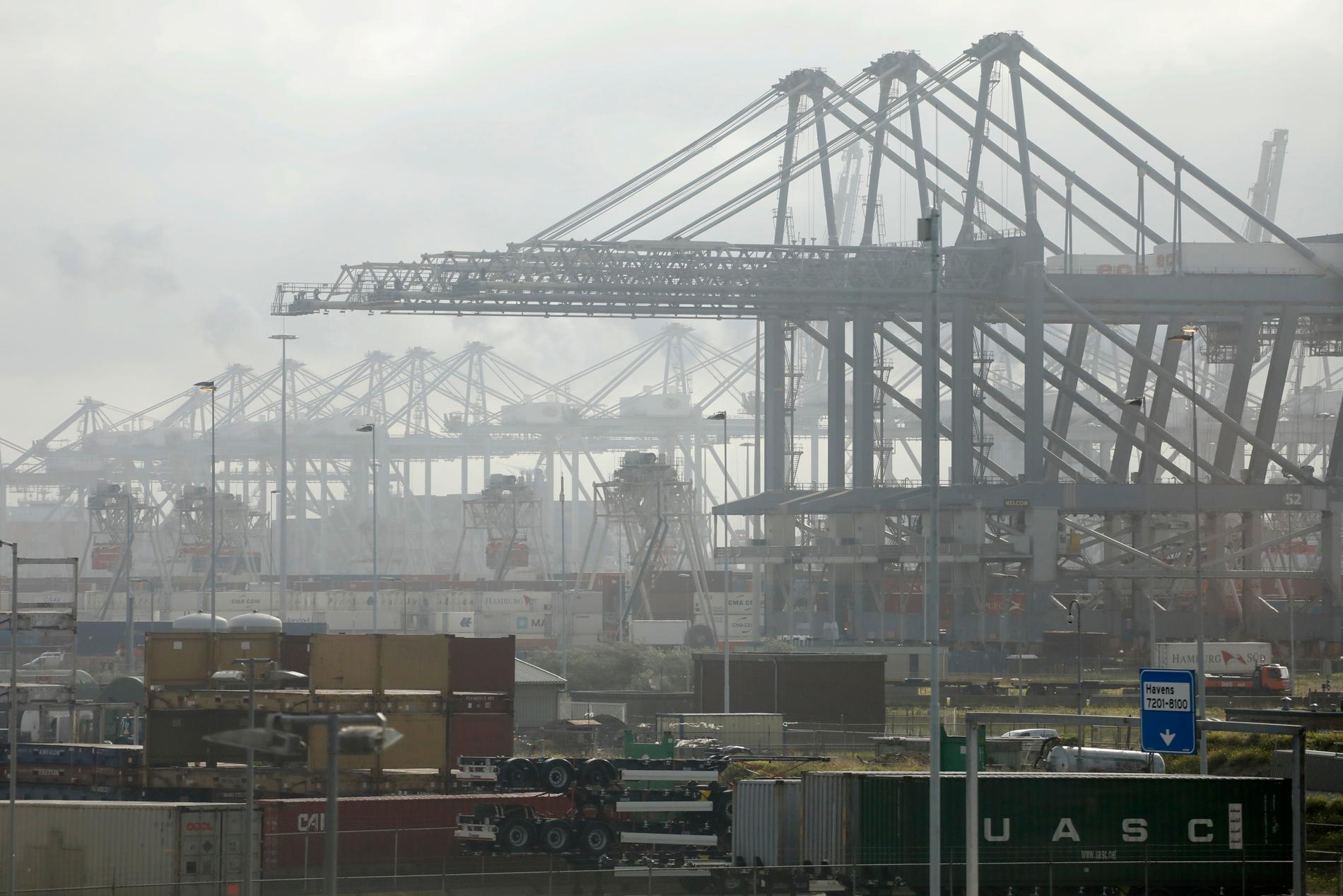Ett ton smugglat kokain har stoppats i hamnen i Rotterdam. Arkivbild.