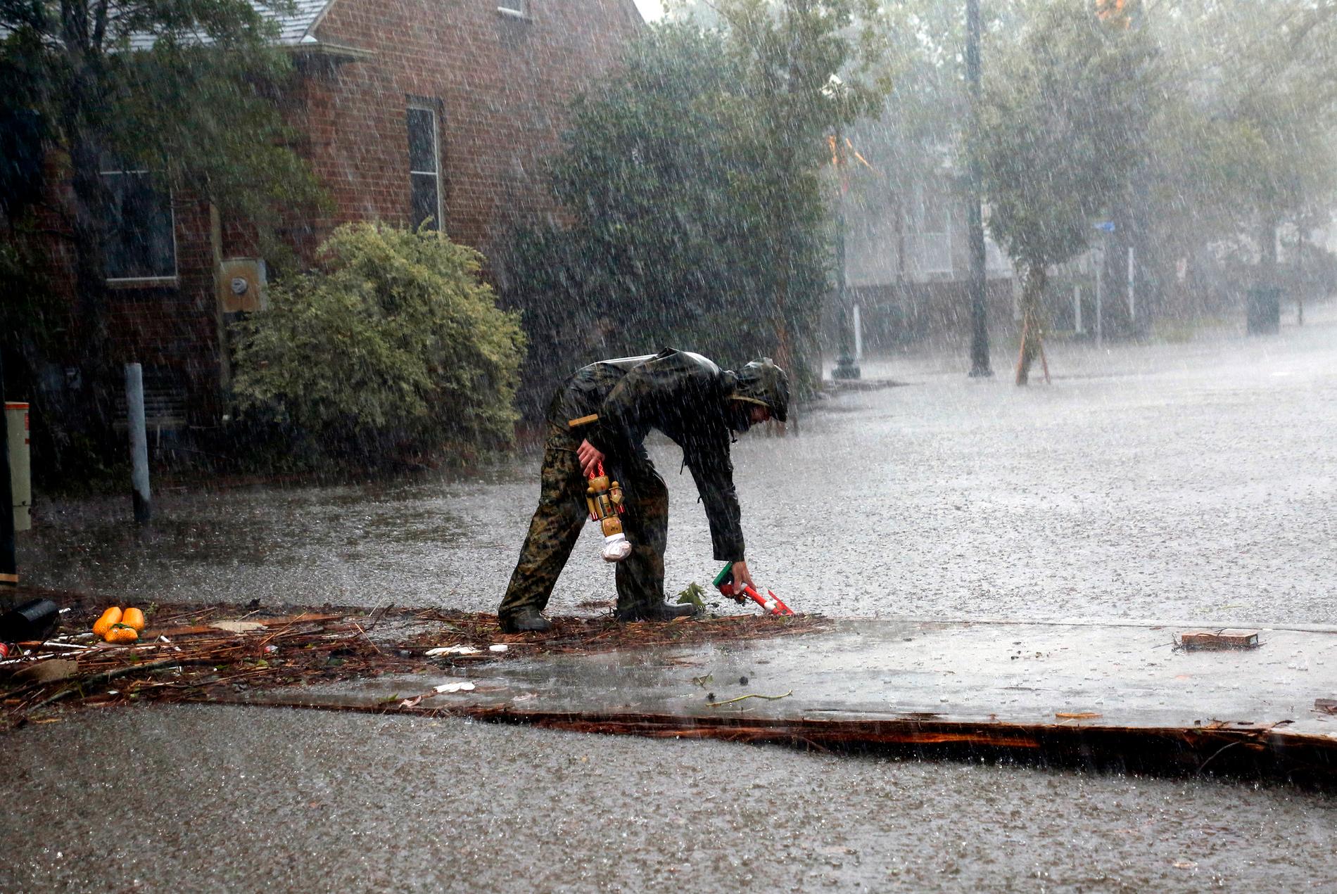 New Bern i North Carolina har drabbats av svåra översvämningar.