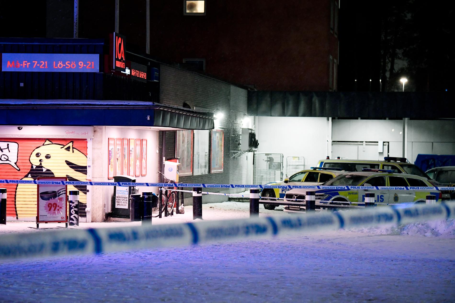 Ica-affären i Järfälla där skottlossningen ägde rum.