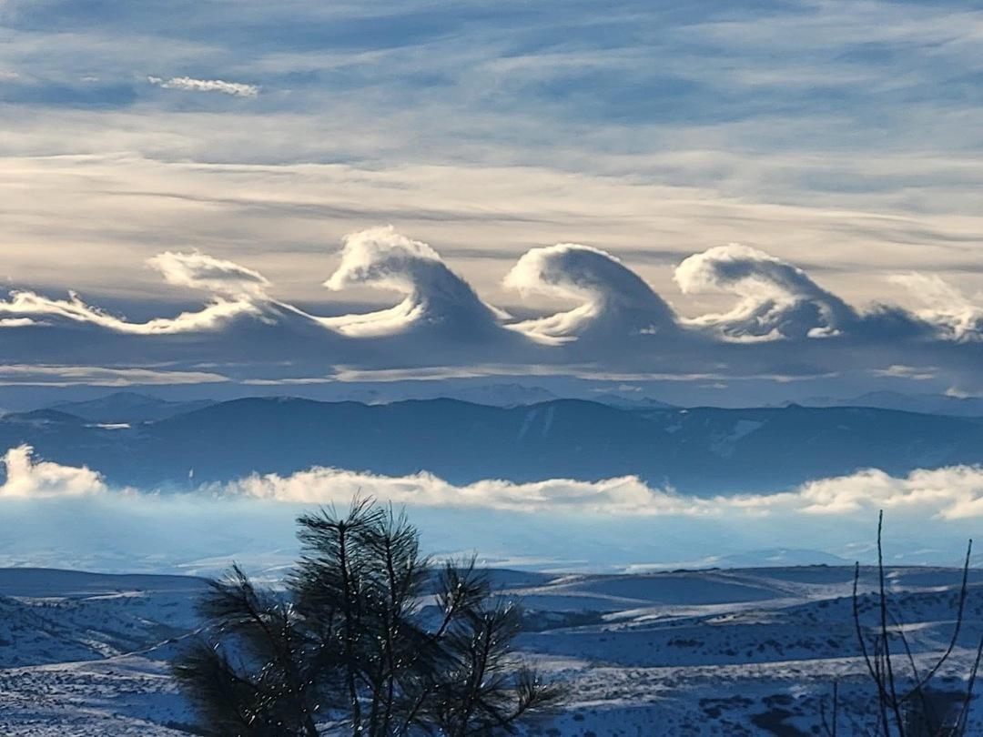 Rachel Gordon tog en sällsynt bild av Kelvin-Helmholtzmoln över Wyoming. 