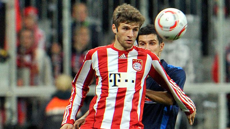 Thomas Müller var en av alla Bayern München-spelarna som nickade i kvällens match.