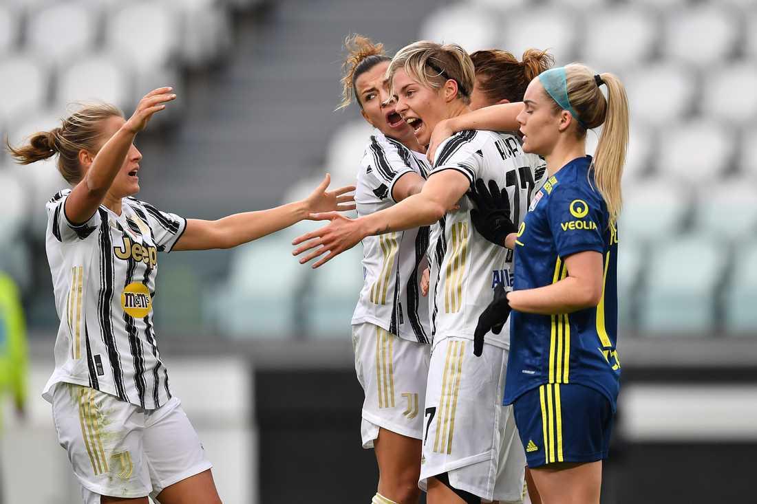 Linda Sembrant och Lina Hurtig (bilden) blev båda målskyttar när Juventus tog tionde raka segern. Arkivbild.