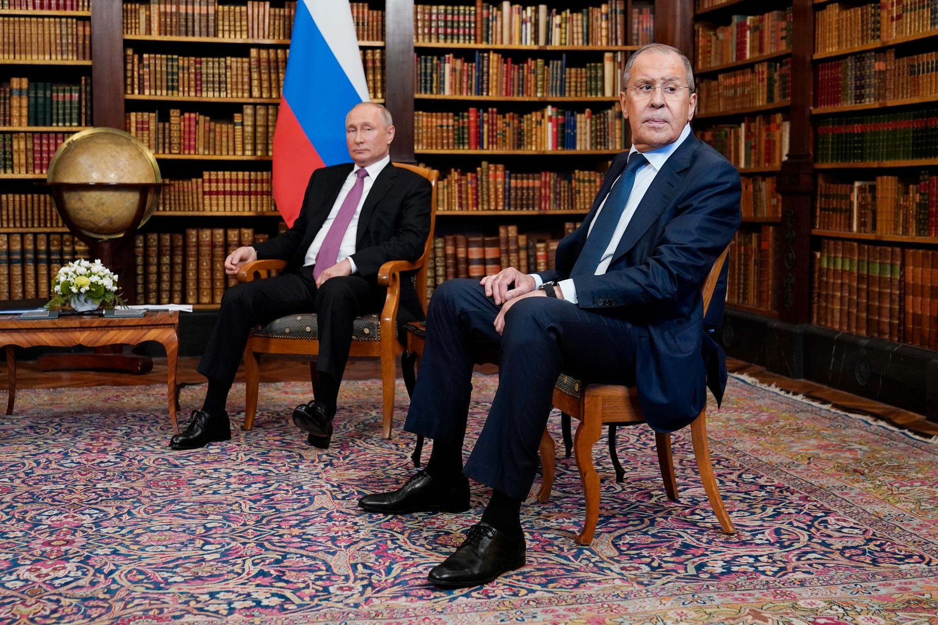 Rysslands president Vladimir Putin och utrikesminister Sergej Lavrov.