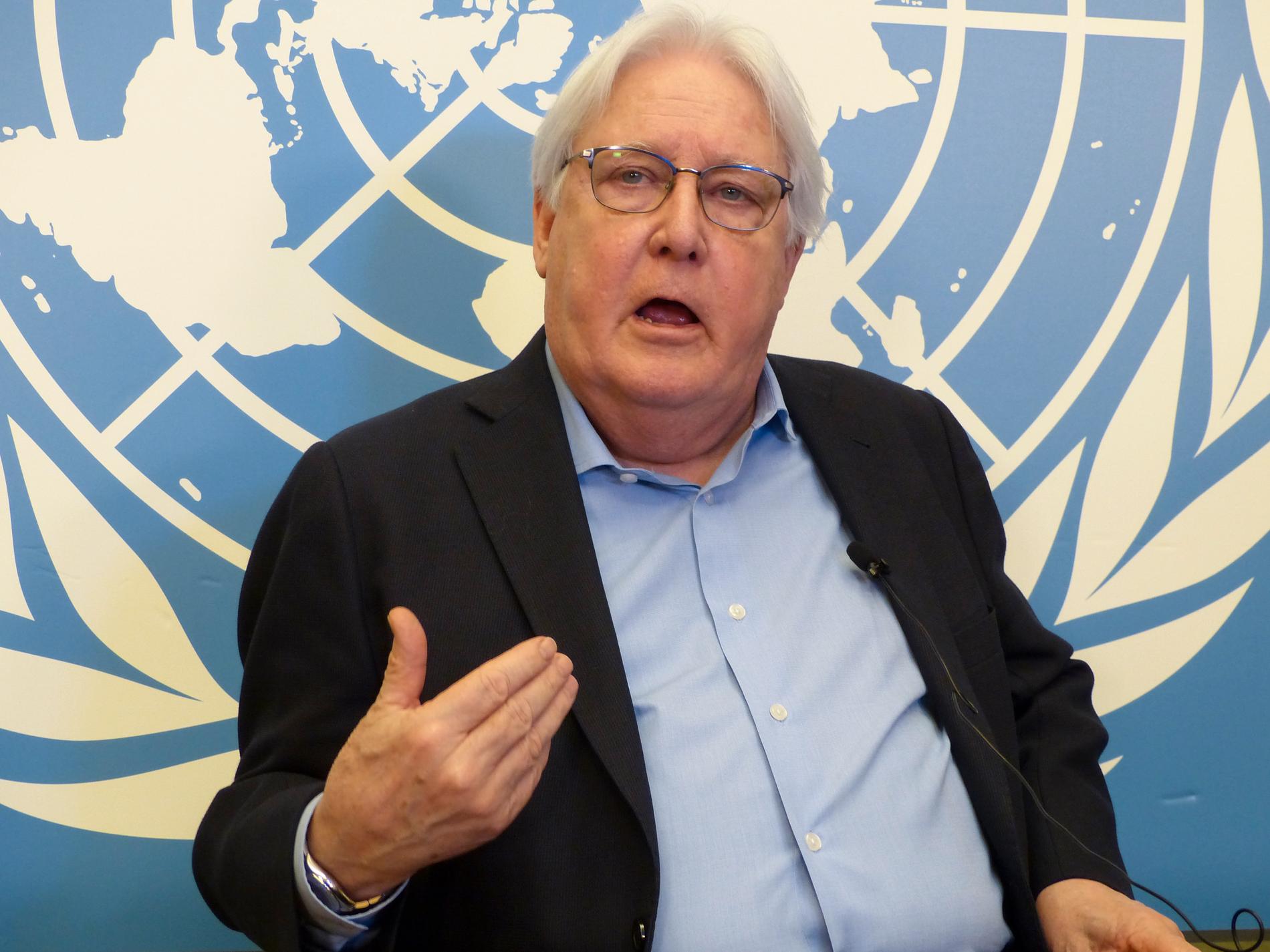 Martin Griffiths slutar som FN:s chef för humanitära frågor i juni. Arkivbild.