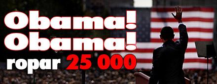 förändring ”Jag ber er att tro! På er själva! Tro på varandra”, säger Obama till folkhavet i Indianapolis. 25?000 människor kom för att höra honom tala om att Amerika står inför något nytt.