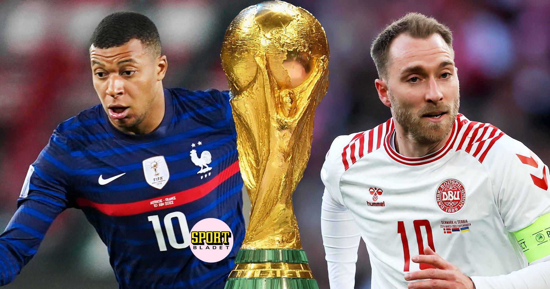 Frankrike möter Danmark i fotbolls-VM 2022. 