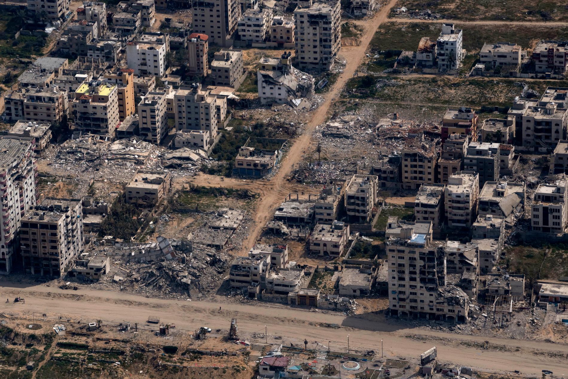 Förstörda hus i Gaza. 