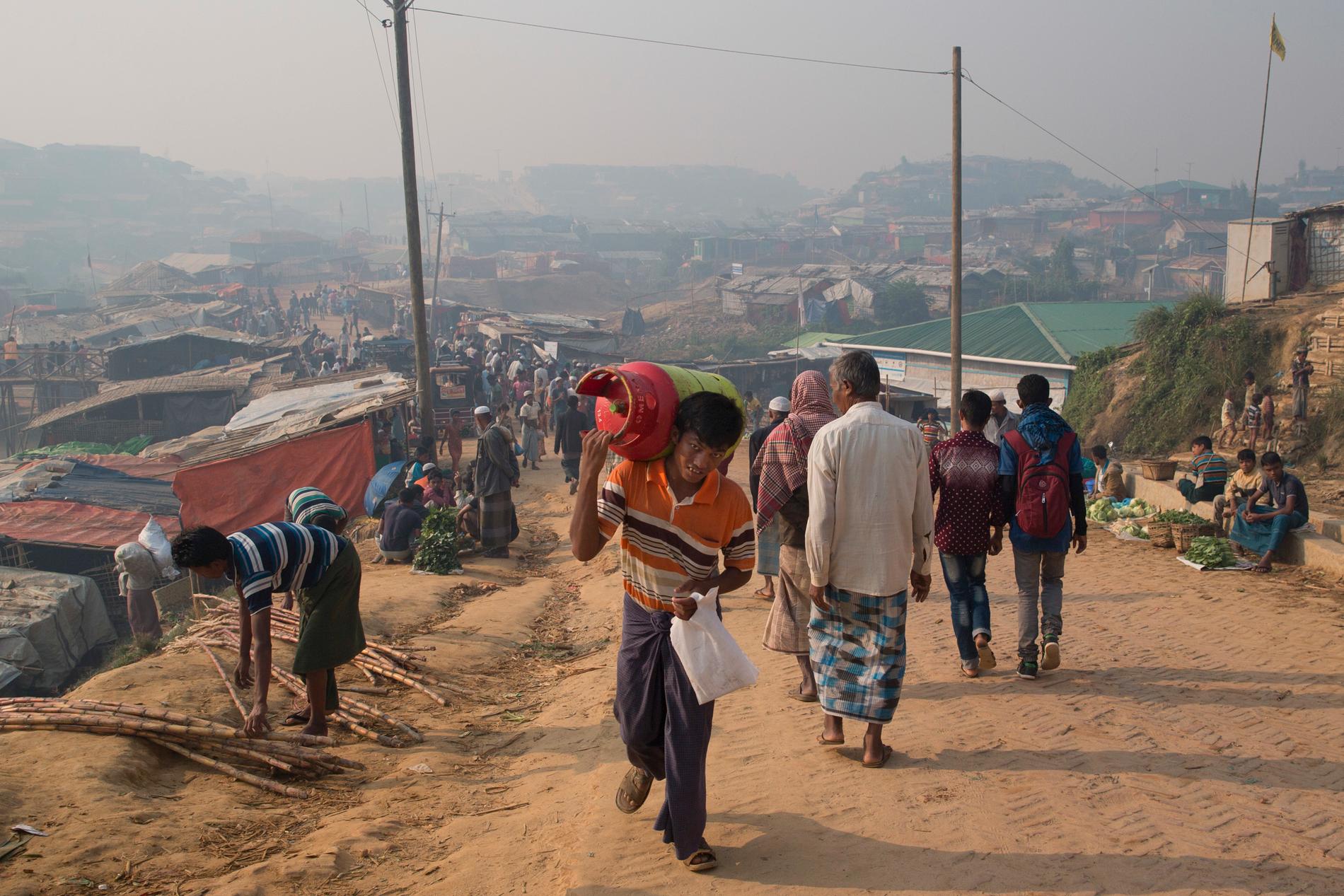 Rohingyska flyktingar i närheten av Cox's Bazar, Bangladesh. Arkivbild.