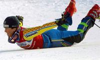 Anja Pärson har all anledning att fira efter fjärde raka slalomsegern.