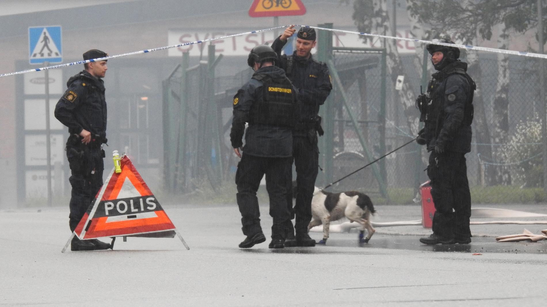 Bombskyddet på plats i Örebro.