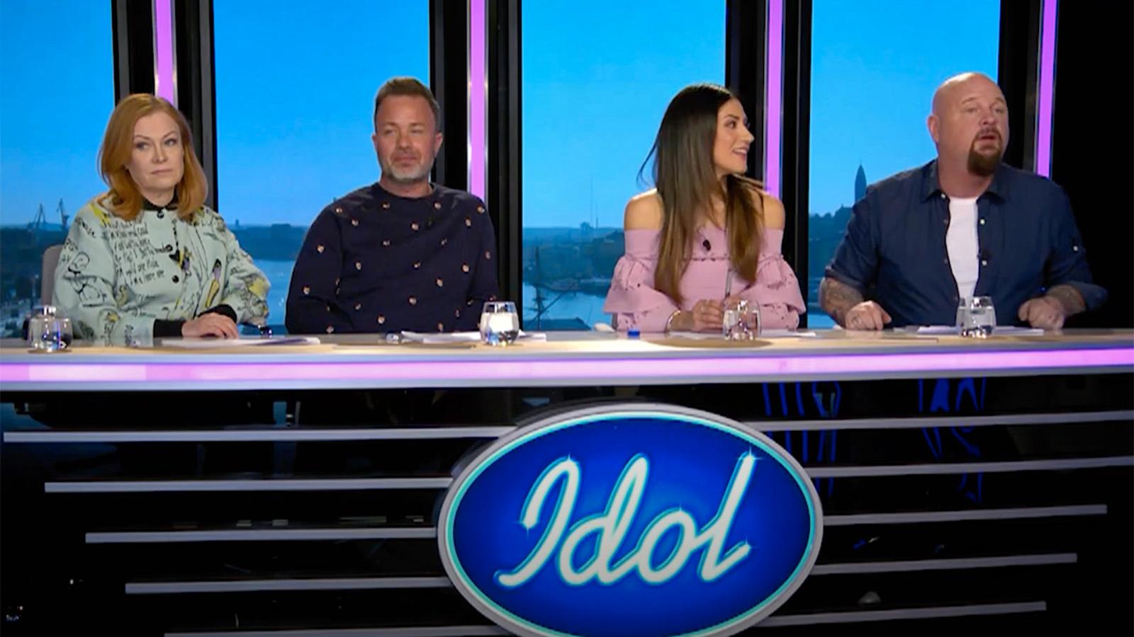 ”Idol”-juryn, från vänster Kishti Tomita, lexander Kronlund, Nikki Amini och Anders Bagge.