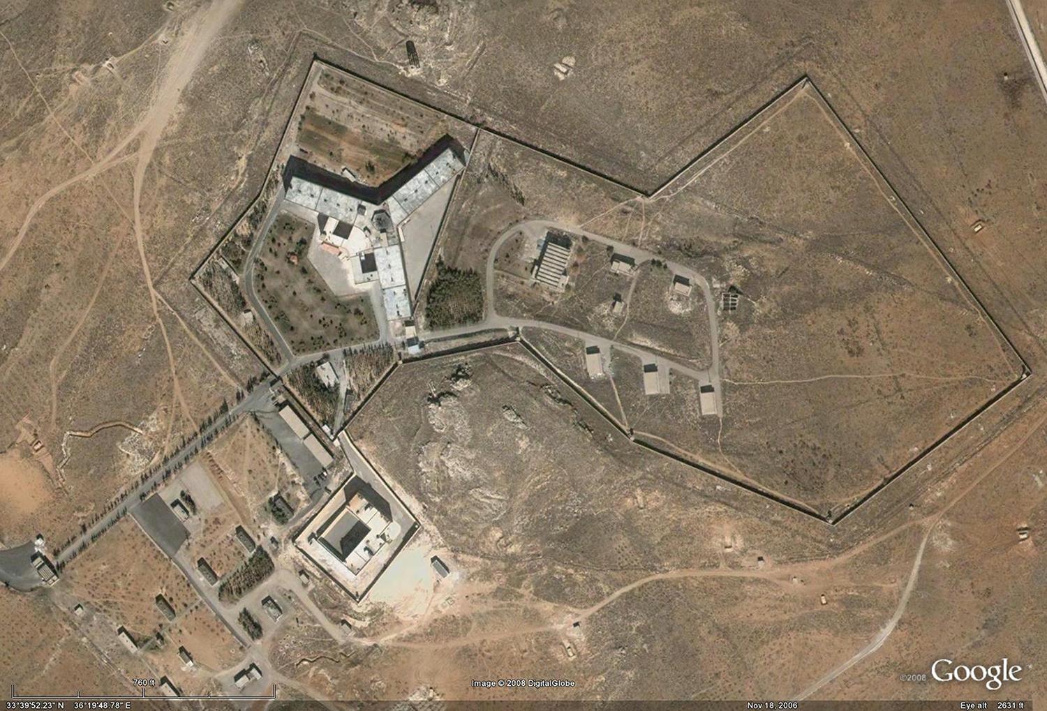 Satellitbild på fängelset Saydnaya