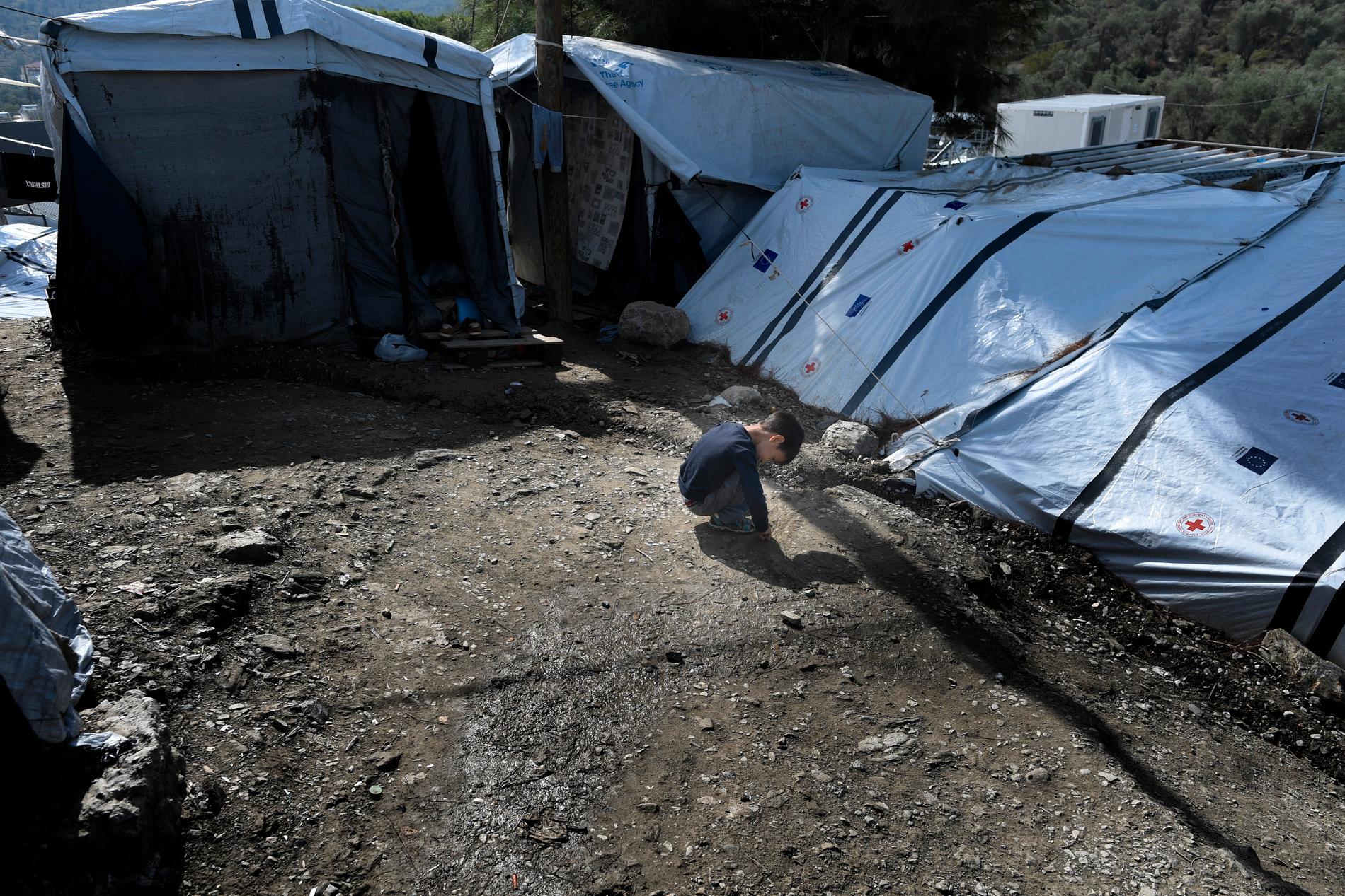Flyktinglägret Moria på Lesbos