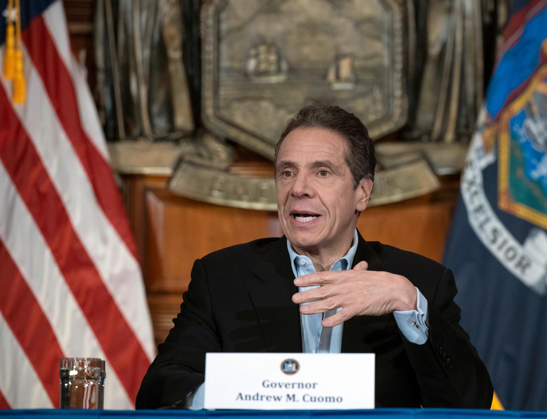 New Yorks guvernör Andrew Cuomo under en presskonferens tidigare i april.