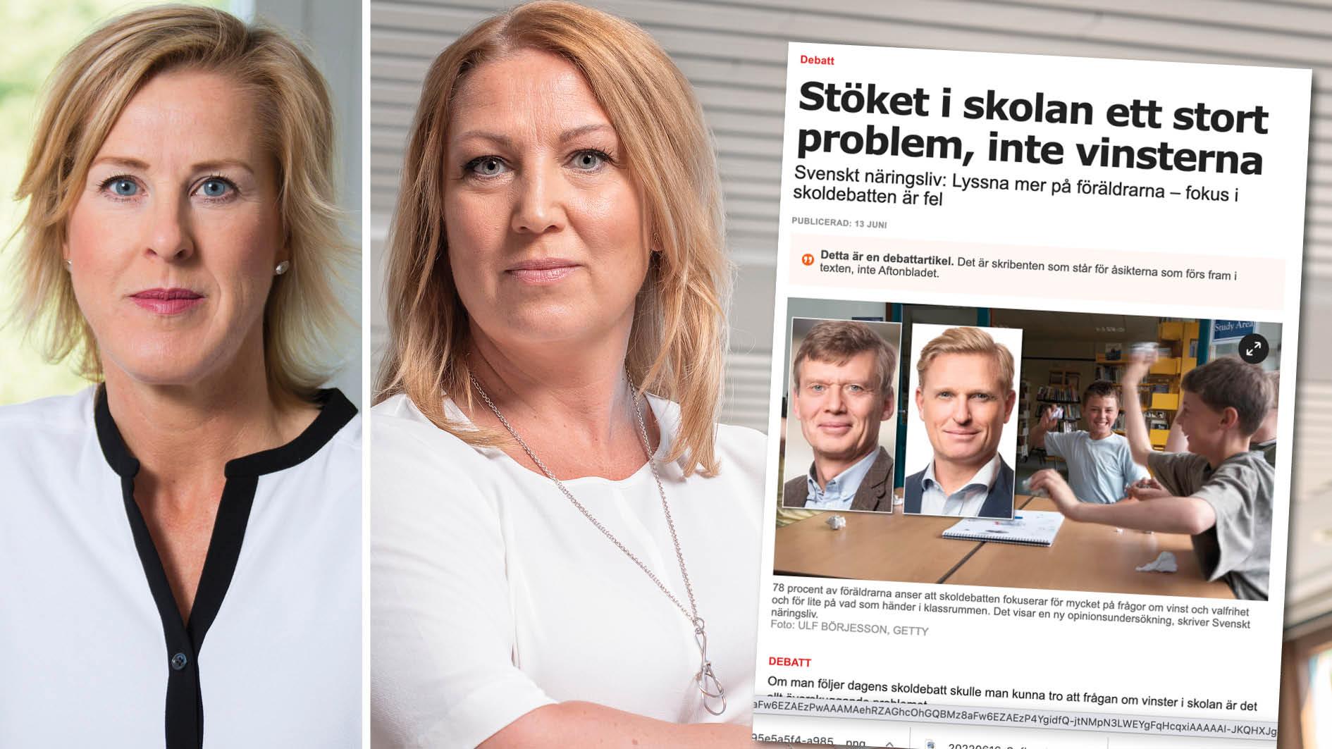 Vi lyssnar gärna på föräldrarna – och vi vet att de vill stoppa dagens marknadsskola. Replik från lärarförbundens ordföranden Åsa Fahlén och Johanna Jaara Åstrand.