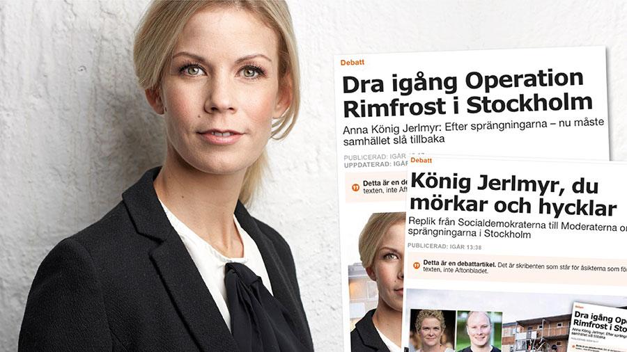 Det är beklämmande att Socialdemokraterna i Stockholms stad väljer personangrepp i stället för att verka för en nationell mobilisering mot gängkriminaliteten, skriver Anna König Jerlmyr.