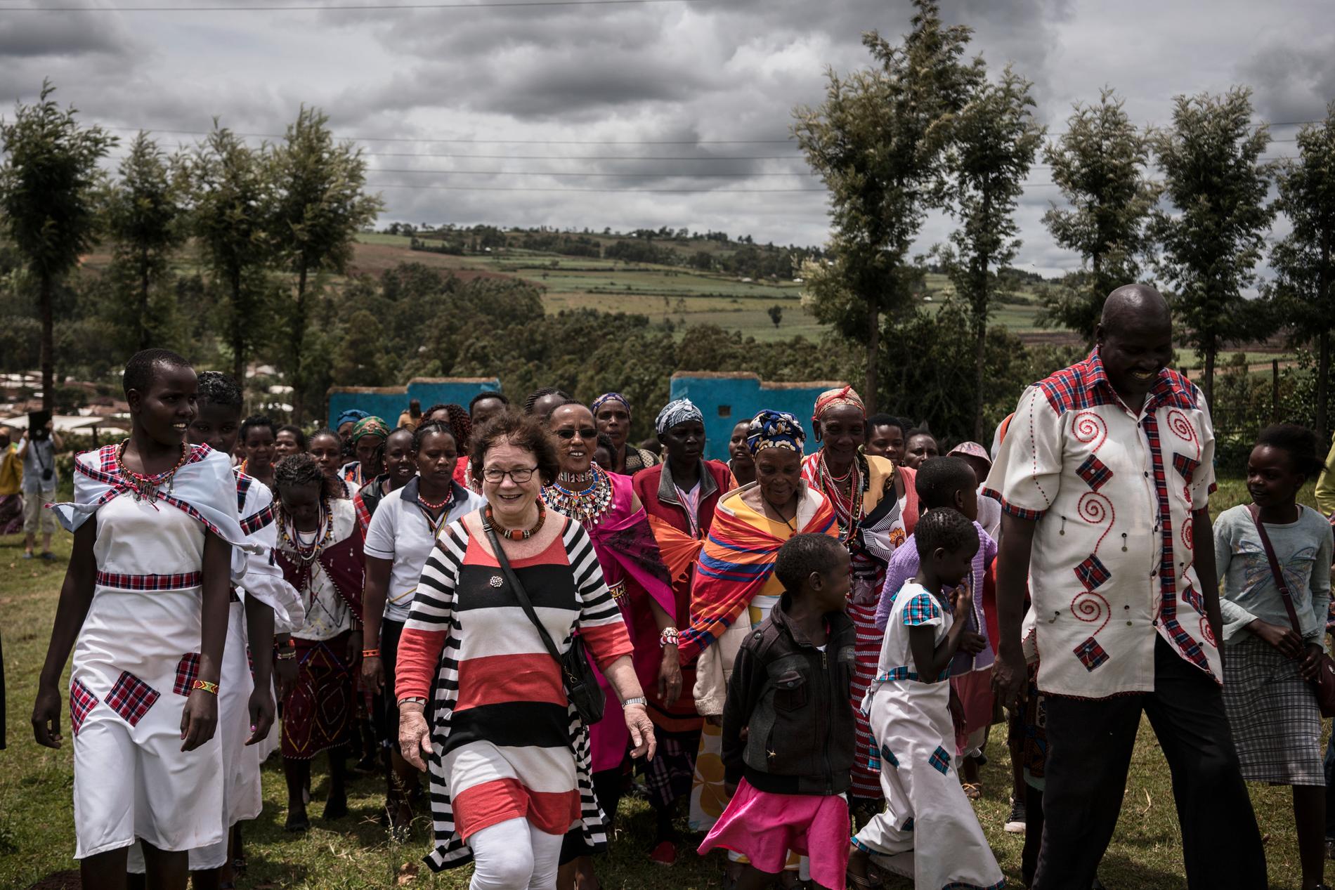 I Kenya är det Masaifolket som fått besök av Gunilla. Här från senaste resan i början av november.