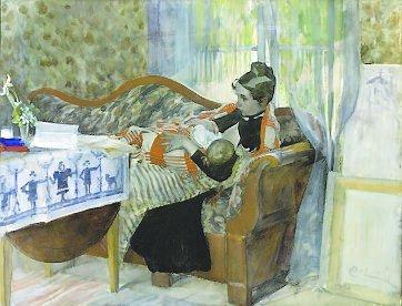 ”Karin och Brita”, 1893, akvarell.