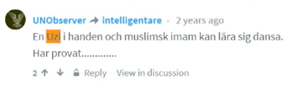 En av de kommentarer Lennart Karlsson skrivit på nätet.
