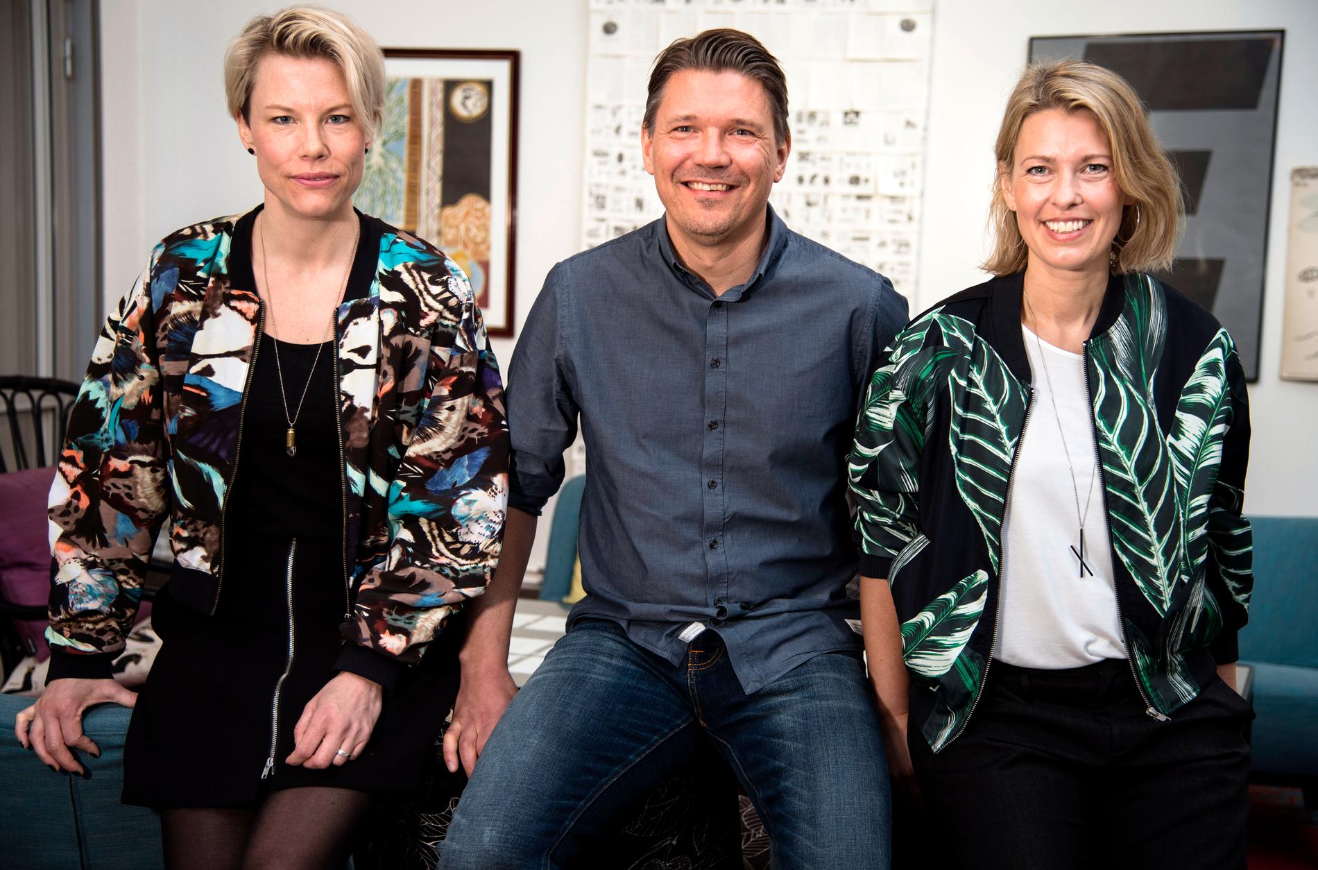 Aftonbladets redaktionschefer Karin Schmidt Hellsing, Michael Poromaa och Lotta Folcker.