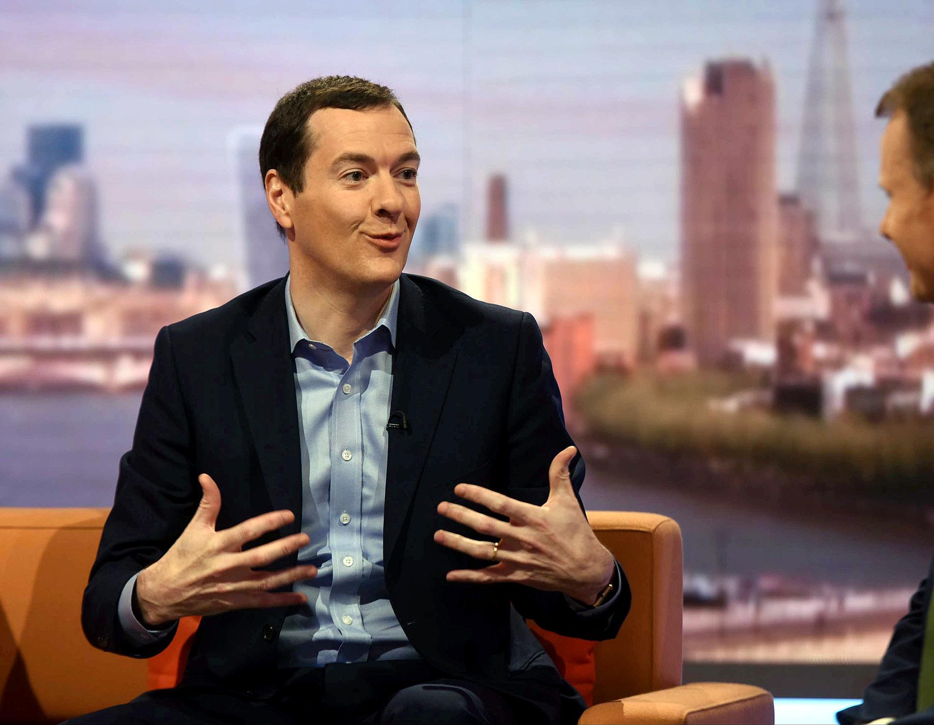 Evening Standards chefredaktör och tidigare finansministern George Osborne i BBC:s studio.