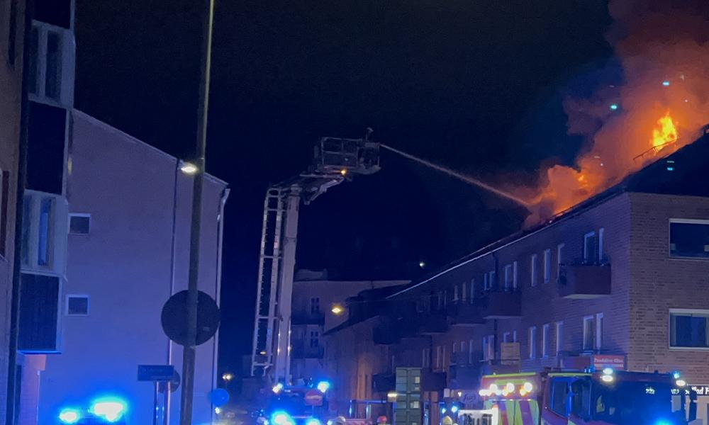 En brand utbröt under natten i Eskilstuna