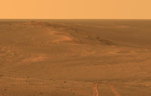 Mars yta är ett ökenlandskap.