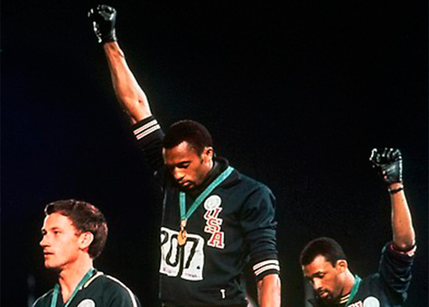 Svarta Panter-protesten vid OS i Mexico City 1968.