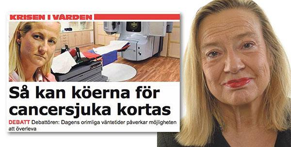 Karin Rågsjö svarar Cecilia Widegren om cancervården.