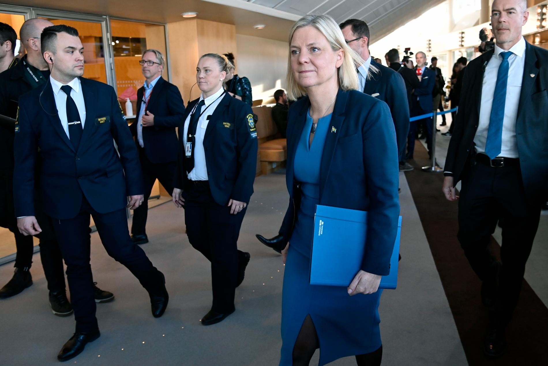 Magdalena Andersson strax efter att hon valts till statsminister.