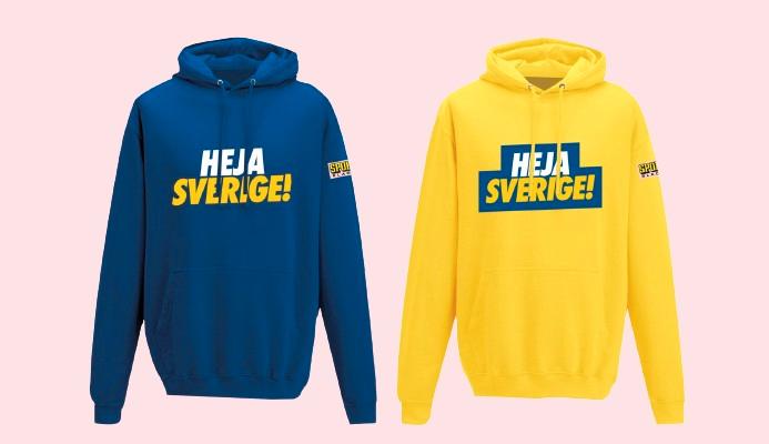 Sportbladets fräscha Heja Sverige-hoodies.