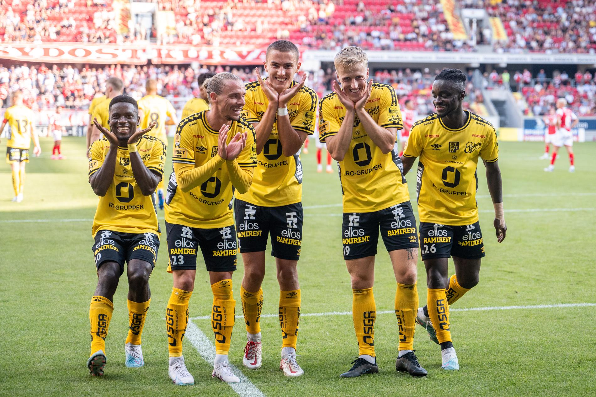 Elfsborg jublar efter 0–2. 