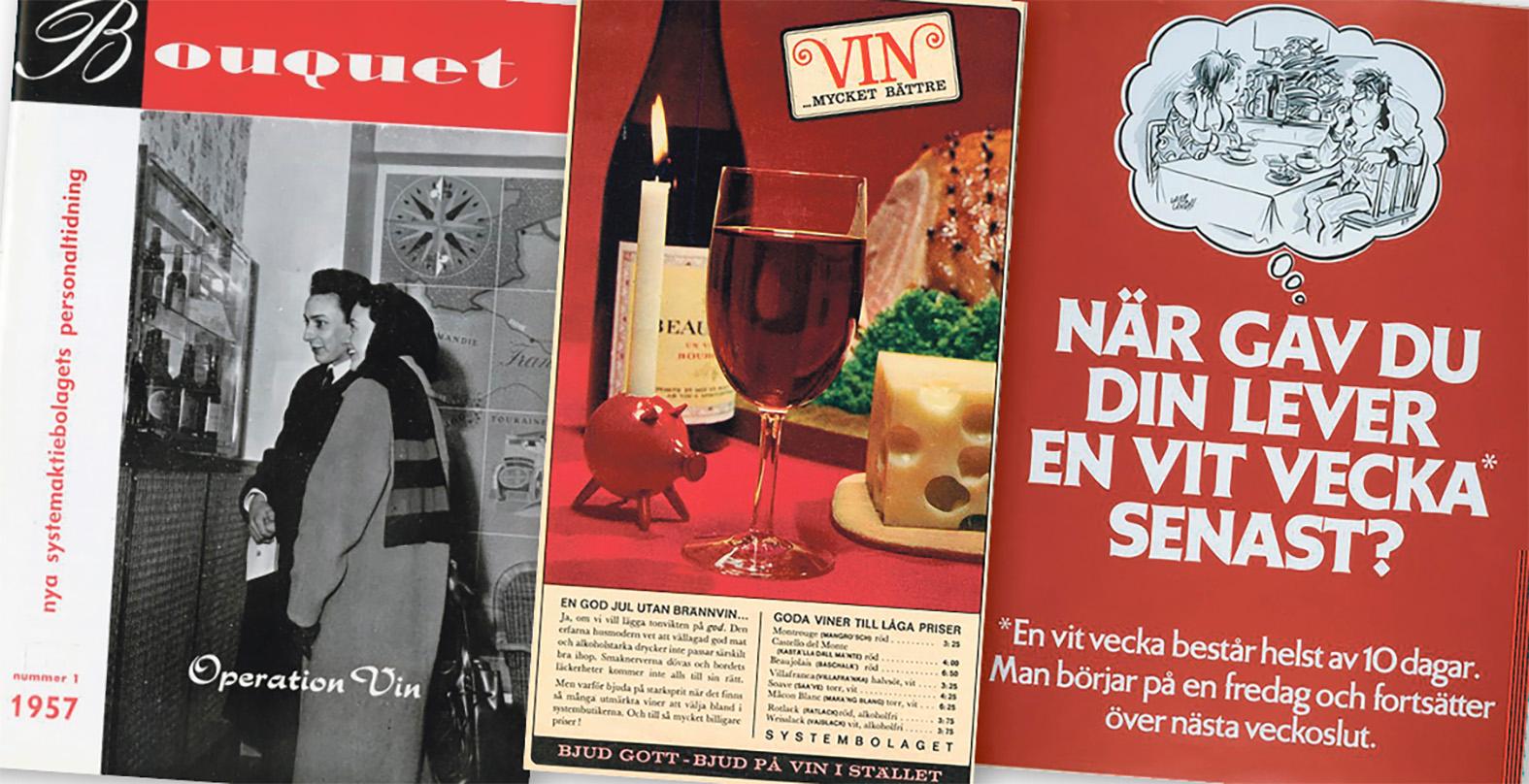 Från operation vin till vit vecka – Systembolagets kampanjer 1957 respektive 1978.