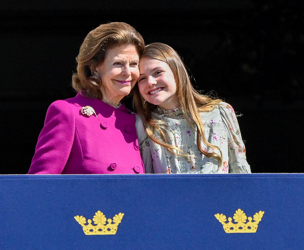 Drottning Silvia och äldsta barnbarnet prinsessan Estelle som är 12 år.