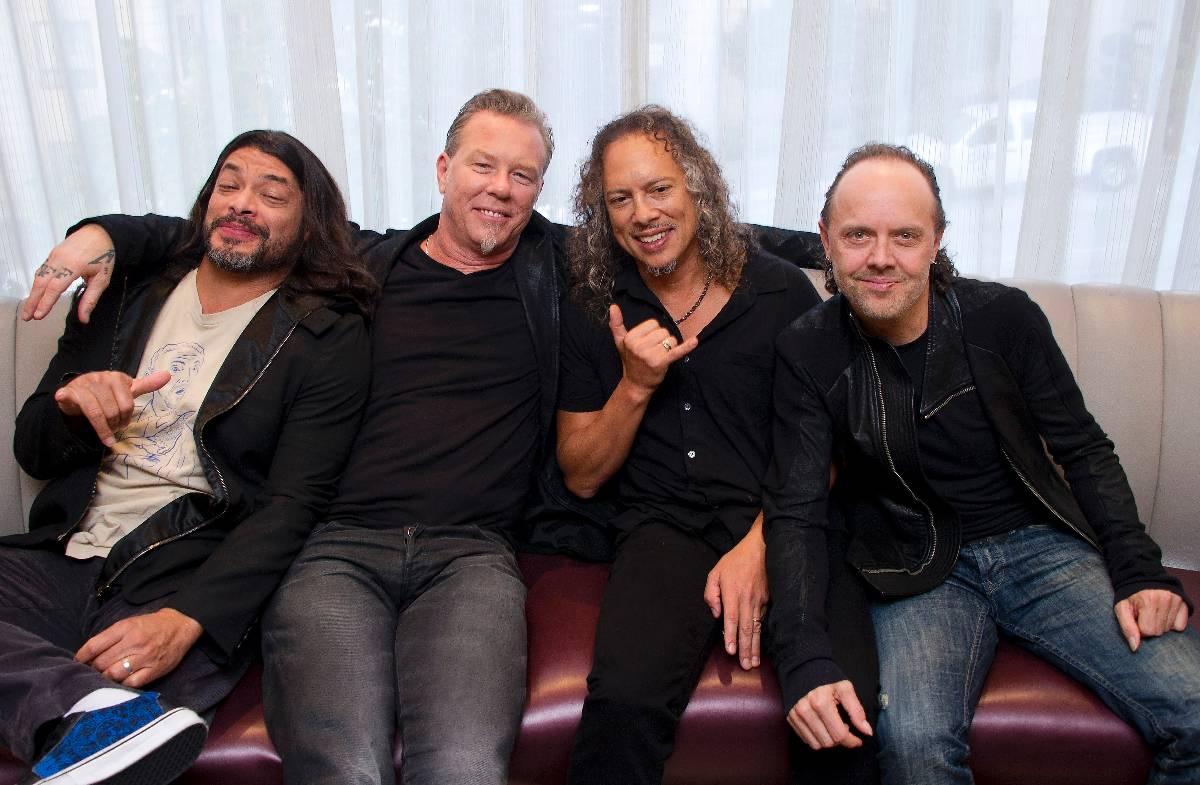 Robert Trujillo, 48, James Hetfield, 50, Kirk Hammett, 50, och Lars Ulrich, 49, i Metallica.