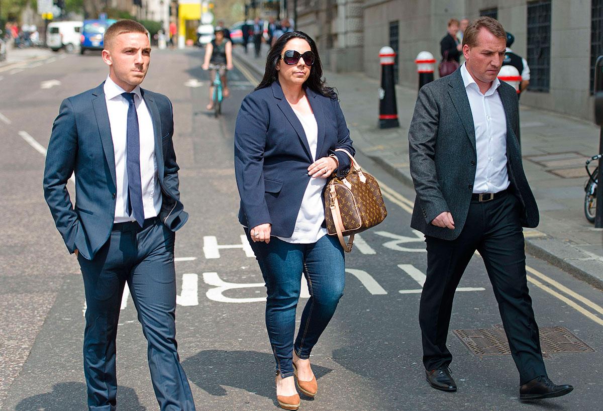Brendan Rodgers son Anton anklagades 2013 för sexövergrepp. I mitten syns mamman Susan Rodgers.