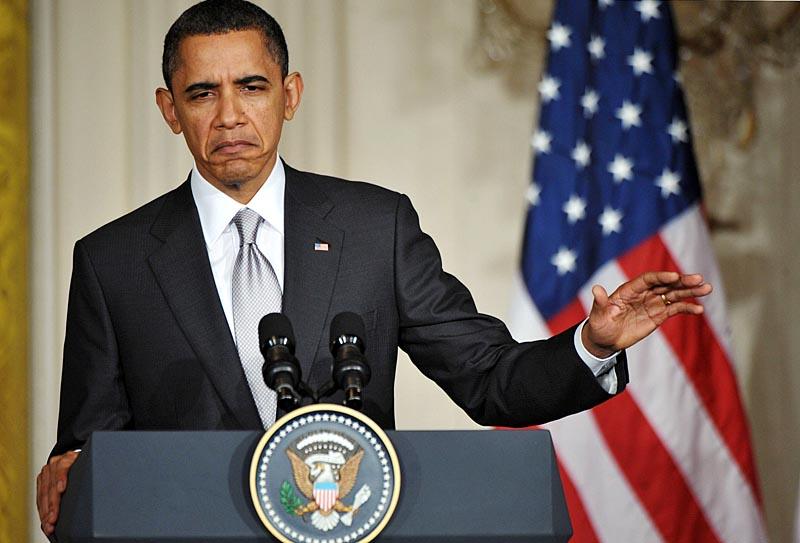 Gaddafi måste avgå omedelbart, sade USA:s president Barack Obama under en presskonferens på torsdagen.