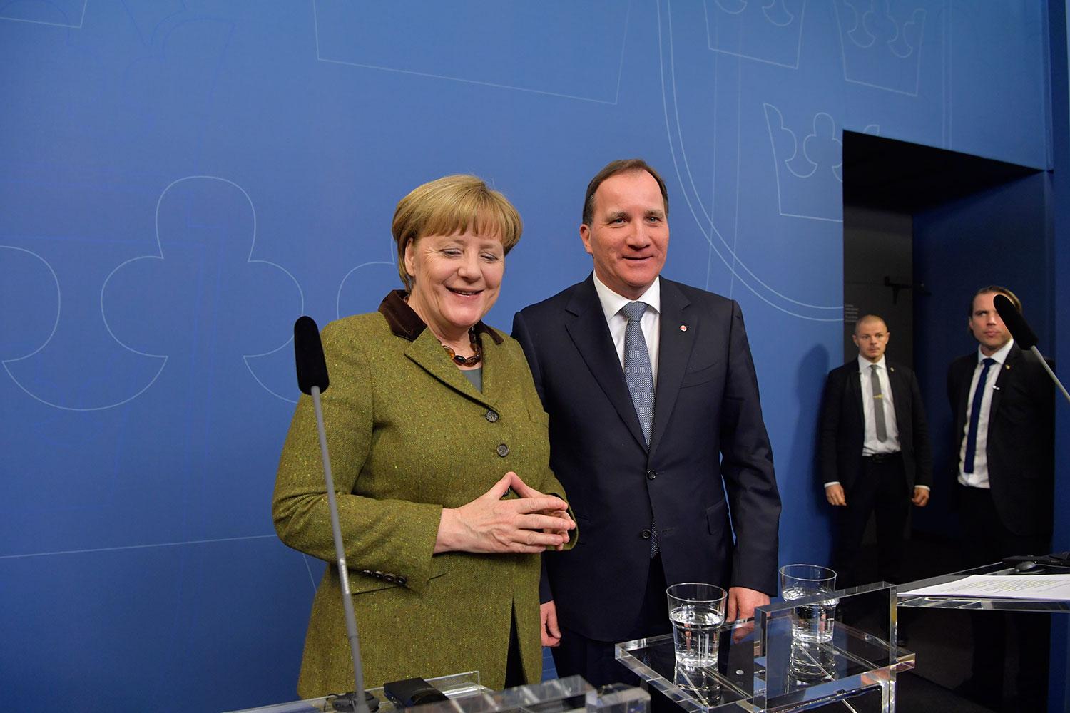 Merkel och Löfven.