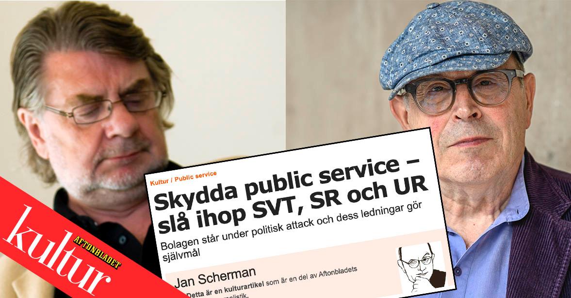 Ove Joanson, tidigare bland annat vd för Sveriges Radio, svarar Jan Scherman i debatten om public service.
