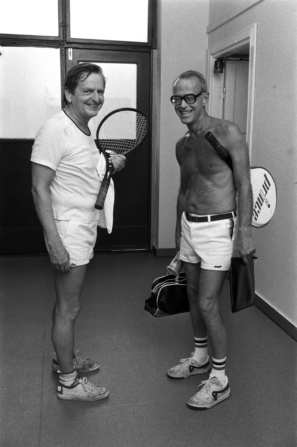Efter en tennismatch med Olof Palme 1982.