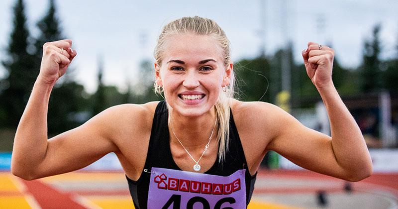 Fanny Runheim vann sensationellt 100-metersfinalen på SM i Eskilstuna.