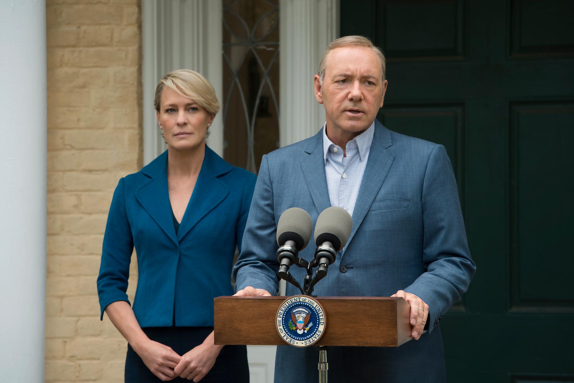 Robin Wright och Kevin Spacey i ”House of cards”.