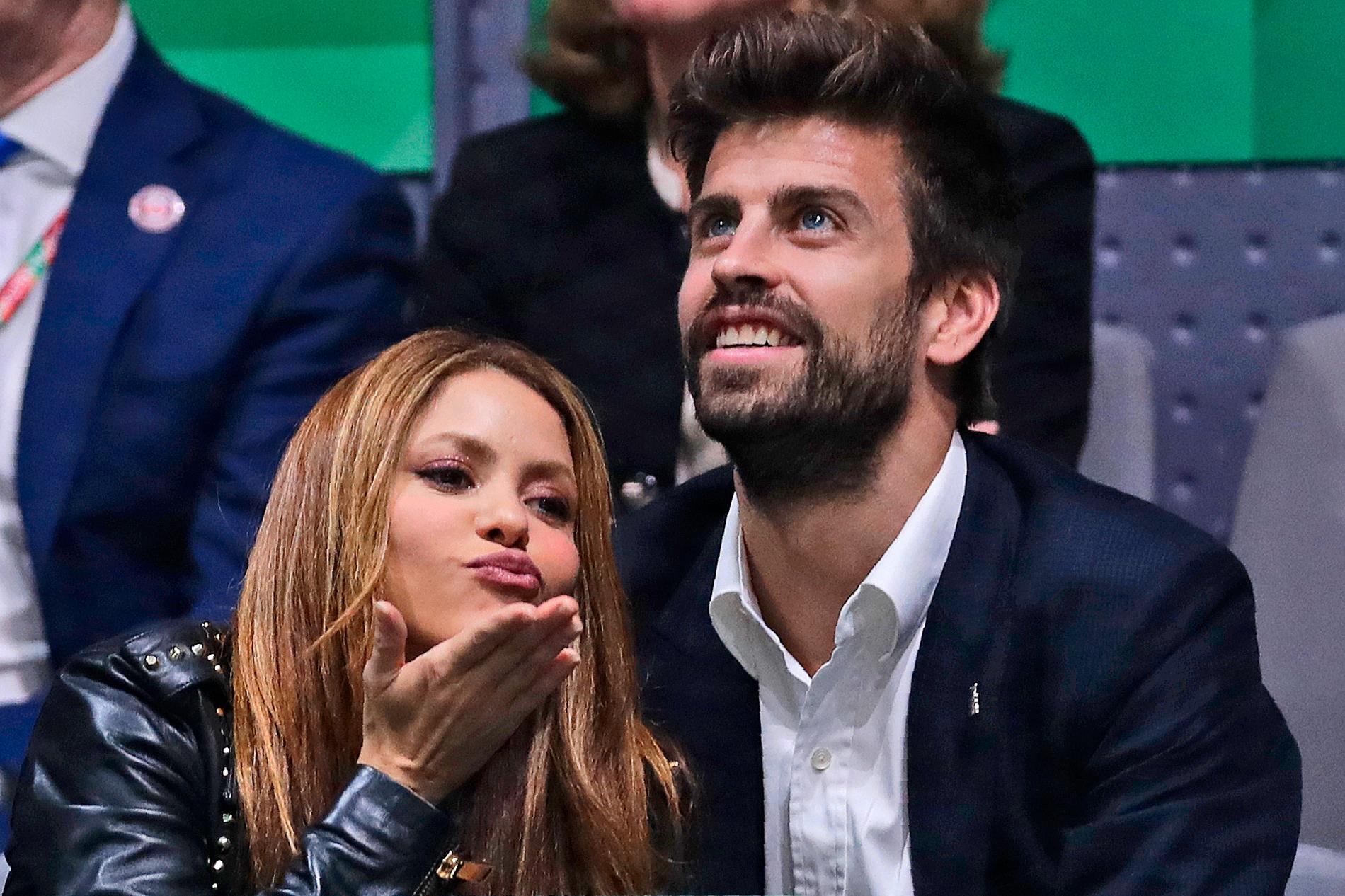 Shakira och Piqué tillsammans under en Davis Cup-match 2019.