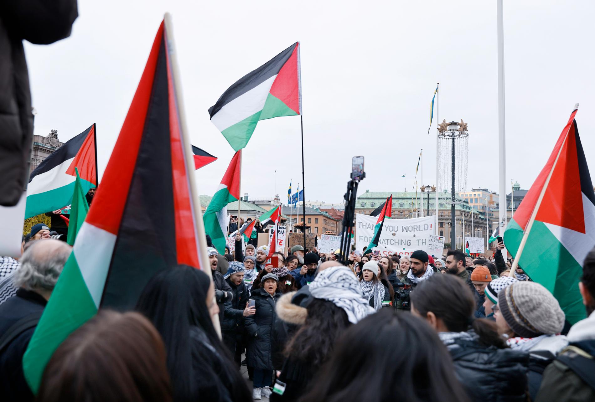 En demonstration mot våldet i Gaza.