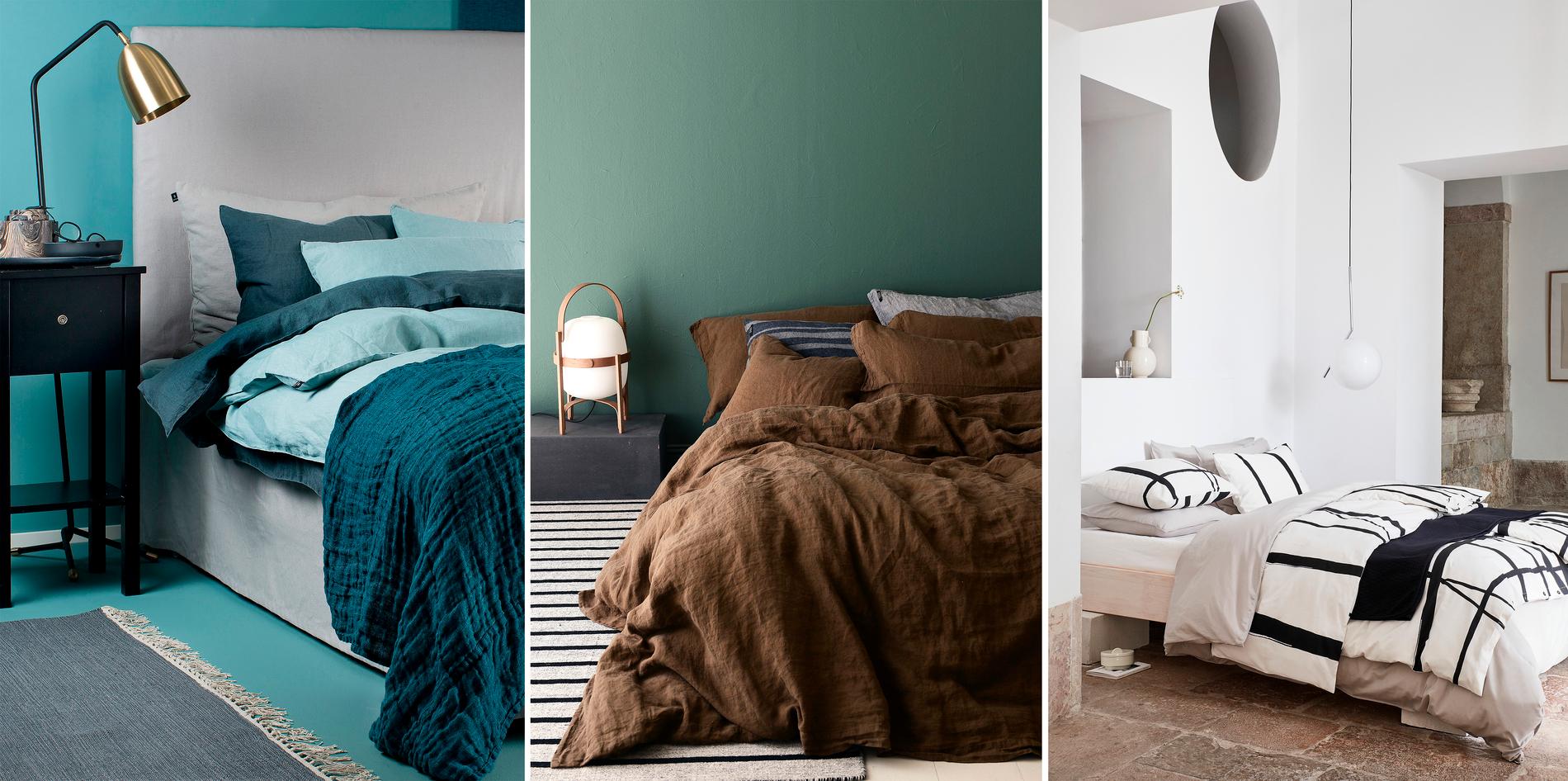 Sköna material, färger och mönster förhöjer den mysiga känslan i ditt sovrum.
