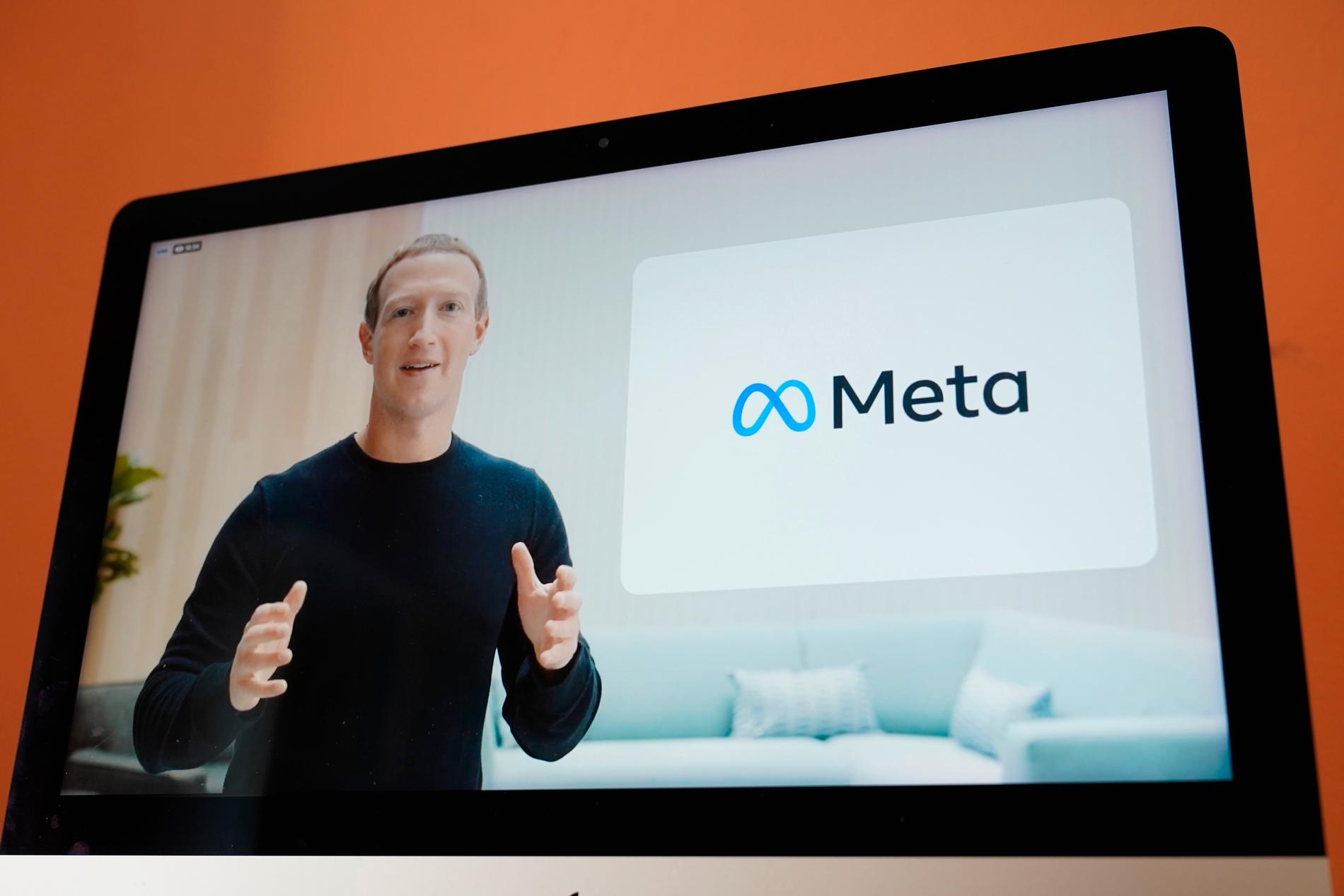 I höstas presenterade grundaren Mark Zuckerberg den nya inriktningen för Facebook som då bytte namn till Meta – nu presenterar moderbolaget en satsning på en ny superdator. Arkivbild.
